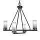 Toltec Lighting - 2804-MB-802B - Four Light Chandelier - Trinity - Matte Black
