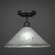 Toltec Lighting - 280-DG-701 - One Light Semi-Flush Mount - Vintage - Dark Granite