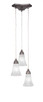 Toltec Lighting - 28-BN-729 - Three Light Cluster Pendalier - Europa - Brushed Nickel