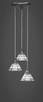 Toltec Lighting - 28-BN-9105 - Three Light Mini Pendant - Europa - Brushed Nickel