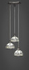 Toltec Lighting - 28-BN-9485 - Three Light Cluster Pendalier - Europa - Brushed Nickel