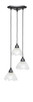 Toltec Lighting - 28-MB-755 - Three Light Mini Pendant - Europa - Matte Black