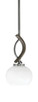 Toltec Lighting - 2901-GPDW-212 - One Light Mini Pendant - Monterey - Graphite & Painted Distressed Wood-look Metal