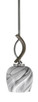 Toltec Lighting - 2901-GPDW-4819 - One Light Mini Pendant - Monterey - Graphite & Painted Distressed Wood-look Metal