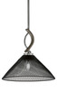 Toltec Lighting - 2901-GPDW-808-MB - One Light Mini Pendant - Monterey - Graphite & Painted Distressed Wood-look Metal