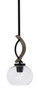 Toltec Lighting - 2901-MBDW-202 - One Light Mini Pendant - Monterey - Matte Black & Painted Distressed Wood-look Metal