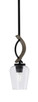 Toltec Lighting - 2901-MBDW-210 - One Light Mini Pendant - Monterey - Matte Black & Painted Distressed Wood-look Metal