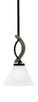 Toltec Lighting - 2901-MBDW-312 - One Light Mini Pendant - Monterey - Matte Black & Painted Distressed Wood-look Metal