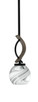Toltec Lighting - 2901-MBDW-4109 - One Light Mini Pendant - Monterey - Matte Black & Painted Distressed Wood-look Metal