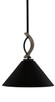 Toltec Lighting - 2901-MBDW-420-MB - One Light Mini Pendant - Monterey - Matte Black & Painted Distressed Wood-look Metal