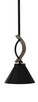 Toltec Lighting - 2901-MBDW-421-MB - One Light Mini Pendant - Monterey - Matte Black & Painted Distressed Wood-look Metal