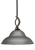 Toltec Lighting - 2901-MBDW-429-BN - One Light Mini Pendant - Monterey - Matte Black & Painted Distressed Wood-look Metal