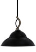 Toltec Lighting - 2901-MBDW-429-MB - One Light Mini Pendant - Monterey - Matte Black & Painted Distressed Wood-look Metal