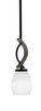 Toltec Lighting - 2901-MBDW-615 - One Light Mini Pendant - Monterey - Matte Black & Painted Distressed Wood-look Metal