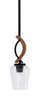 Toltec Lighting - 2901-MBWG-210 - One Light Mini Pendant - Monterey - Matte Black & Painted Wood-look Metal