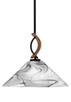 Toltec Lighting - 2901-MBWG-2169 - One Light Mini Pendant - Monterey - Matte Black & Painted Wood-look Metal