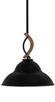 Toltec Lighting - 2901-MBWG-428-MB - One Light Mini Pendant - Monterey - Matte Black & Painted Wood-look Metal