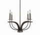 Toltec Lighting - 2904-GPDW - Four Light Chandelier - Monterey - Graphite & Painted Distressed Wood-look