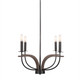 Toltec Lighting - 2904-MBDW - Four Light Chandelier - Monterey - Matte Black & Painted Distressed Wood-look Metal
