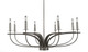Toltec Lighting - 2908-GPDW - Eight Light Chandelier - Monterey - Graphite & Painted Distressed Wood-look Metal