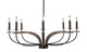 Toltec Lighting - 2908-MBDW - Eight Light Chandelier - Monterey - Matte Black & Painted Distressed Wood-look Metal