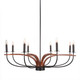 Toltec Lighting - 2908-MBWG - Eight Light Chandelier - Monterey - Matte Black & Painted Wood-look