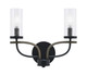 Toltec Lighting - 2912-MBDW-800 - Two Light Bathroom Lighting - Monterey - Matte Black & Painted Distressed Wood-look