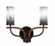 Toltec Lighting - 2912-MBWG-802 - Two Light Bath Bar - Monterey - Matte Black & Painted Wood-look Metal