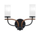 Toltec Lighting - 2912-MBWG-811 - Two Light Bath Bar - Monterey - Matte Black & Painted Wood-look Metal