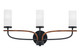 Toltec Lighting - 2913-MBWG-811 - Three Light Bath Bar - Monterey - Matte Black & Painted Wood-look Metal