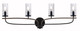 Toltec Lighting - 2914-MBDW-800 - Four Light Bath Bar - Monterey - Matte Black & Painted Distressed Wood-look Metal
