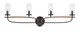 Toltec Lighting - 2914-MBWG-800 - Four Light Bath Bar - Monterey - Matte Black & Painted Wood-look Metal