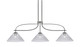 Toltec Lighting - 2936-GPDW-2122 - Three Light Island Pendant - Monterey - Graphite & Painted Distressed Wood-look