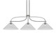 Toltec Lighting - 2936-GPDW-2162 - Three Light Billiard/Island - Monterey - Graphite & Painted Distressed Wood-look