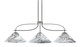 Toltec Lighting - 2936-GPDW-2169 - Three Light Island Pendant - Monterey - Graphite & Painted Distressed Wood-look Metal