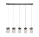 Toltec Lighting - 3215-GP-530 - Five Light Linear Pendalier - Nouvelle - Graphite