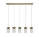 Toltec Lighting - 3215-NAB-530 - Five Light Mini Pendant - Nouvelle - New Age Brass
