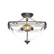 Toltec Lighting - 321-AS-464 - Three Light Semi-Flush Mount - Uptowne - Aged Silver