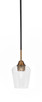 Toltec Lighting - 3401-MBBR-210 - One Light Mini Pendant - Paramount - Matte Black & Brass