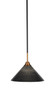 Toltec Lighting - 3401-MBBR-4009 - One Light Pendant - Paramount - Matte Black & Brass