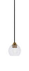 Toltec Lighting - 3401-MBBR-4100 - One Light Mini Pendant - Paramount - Matte Black & Brass
