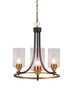 Toltec Lighting - 3403-MBBR-300 - Three Light Chandelier - Paramount - Matte Black & Brass