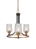 Toltec Lighting - 3403-MBBR-4250 - Three Light Chandelier - Paramount - Matte Black & Brass
