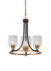 Toltec Lighting - 3403-MBBR-4810 - Three Light Chandelier - Paramount - Matte Black & Brass