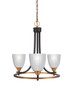 Toltec Lighting - 3403-MBBR-500 - Three Light Chandelier - Paramount - Matte Black & Brass