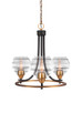 Toltec Lighting - 3403-MBBR-5110 - Three Light Chandelier - Paramount - Matte Black & Brass