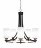 Toltec Lighting - 3405-MBBN-4061 - Five Light Chandelier - Paramount - Matte Black & Brushed Nickel