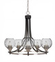 Toltec Lighting - 3405-MBBN-4102 - Five Light Chandelier - Paramount - Matte Black & Brushed Nickel