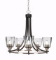 Toltec Lighting - 3405-MBBN-461 - Five Light Chandelier - Paramount - Matte Black & Brushed Nickel
