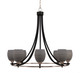 Toltec Lighting - 3408-MBBN-4022 - Eight Light Chandelier - Paramount - Matte Black & Brushed Nickel